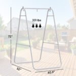 Hammock Chair Stand Only Heavy Duty Solid Steel A-Frame for Hanging Hammock, Egg Chair, Max Load 330 LBS, White - Image 3