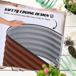 3.4' x 2' x 1.4' Galvanized Raised Garden Bed Kit, Metal Planter Box with Safety Edging, Brown - Image 6
