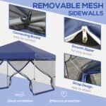 10' x 10' Pop Up Canopy Tent, Tents for Parties with Wheeled Carry Bag, Screen House Room, Height Adjustable Portable Gazebo, for Outdoor, Garden, Patio, Blue - Image 7