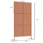 Decorative Privacy Fence Screen, Metal Outdoor Privacy Screen Climbing Plant Trellis with Stand, 78" H x 48" W, Brown - Image 3