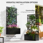 Metal Garden Bed with Trellis for Climbing Plants, Freestanding or Wall Mounted Flower Bed for Garden, Patio, Balcony - Image 5