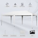 10' x 19.2' Outdoor Gazebo Pop Up Canopy Party Tent with Carrying Bag, White - Image 6