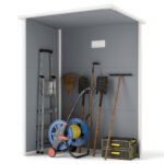 Resin Garden Shed, 5'x3' Outdoor Storage Shed with Lock, Window, Vent, Utility Tool Shed for Backyard, Patio, Gray - Image 8
