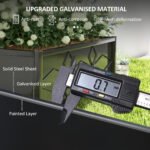 Outdoor Planter Box Galvanized Raised Garden Bed with Trellis for Climbing Vines, 35.4" x 15.7" x 47.2", Black - Image 6