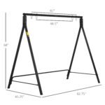 Metal Porch Swing Stand, Heavy Duty Swing Frame, Hanging Chair Stand Only, 528 LBS Weight Capacity, for Backyard, Patio, Lawn, Playground, Black - Image 3