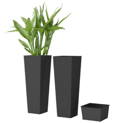 23.6 Inch Tall Planters with Outdoor Plants