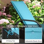 Foldable Chaise Lounge Cushion Set of 2, Outdoor Lounge Chair Cushion Set, UPF50+ 200gsm Fabric, 48" x 23", Light Blue - Image 6