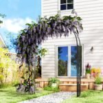 7.3ft Steel Garden Arch Trellis, Garden Arbor Trellis for Climbing Plants Roses Wisteria Vines, Flower Arch Wedding Arch Stand for Outdoor, Garden, Lawn, Backyard, Black - Image 2