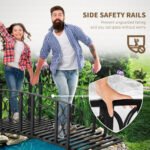 6' Metal Arch Backyard Garden Bridge with 660 lbs. Weight Capacity, Safety Siderails, Vine Motifs, Easy Assembly for Backyard Creek, Stream, Pond, Black - Image 5