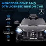 Mercedes-Benz AMG GTR Licensed 12V Battery Powered Kids Electric Car w/ Remote Control & Soft Start - Image 4