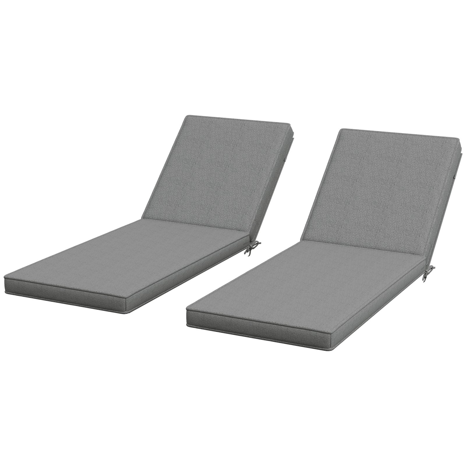 6mD6af18e564c33bd.jpg 2-Piece Patio Chair Cushions with Backrests, Replacement Cushions for Outdoor Lounge Chair, Gray - Image 1