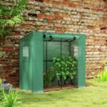 Walk-in Portable Greenhouse Small Greenhouse for Outdoors with UV-resistant PE Cover, 6.6' x 2.5' x 5.6' Green - Image 2