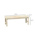 2-Seat Wood Garden Bench, Patio Bench Outdoor Bench with Slatted Seat, Backless Front Porch Bench for Park, Garden, Poolside, Deck, Nature Wood - Image 3