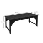 Slatted Wooden Garden Bench, Curved Seat Front Porch Bench, Black - Image 3