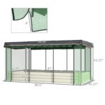 Galvanized Steel Planter Box with Crop Cage and Shade Cloth, Raised Garden Bed for Flowers, Veggies and Herbs, Beige - Image 3
