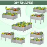 4-Piece Raised Garden Bed with Legs, Self-Watering Planter Box Raised Bed to Grow Flowers, Herbs & Vegetables, Gray - Image 5