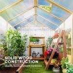 6.6 x 8 ft. Polycarbonate Greenhouse Wooden Walk-in Greenhouse Kit with Thickened Panels, Roof Vent, and Lockable Door - Image 5