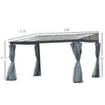 10' x 13' Outdoor Patio Gazebo with Sloping Polycarbonate Roof, Durable Aluminum Frame, & Netting Curtain - Image 3