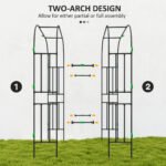 Garden Arch Trellis, 8 FT Tall Metal Plant Trellis Support with Climbing Net, Cucumber Trellis for Climbing Plants - Image 4