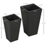 2-Pack Outdoor Planter Set, Flower Pots with Drainage Holes, Durable & Stackable Plant Pot, 22in & 18in, for Porch, Entryway, Patio, Yard, Garden, Black - Image 3