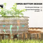 Set of 2 Raised Garden Bed, Metal Planter Box with Safety Edging, Easy-to-assemble Stock Tank, Cream - Image 5