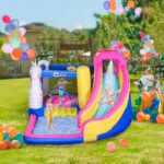 Inflatable Water Slide Bounce House with Trampoline, Climbing Wall, Water Cannon, Basketball Hoop, Splash Pool, 450W Blower, Unicorn Themed Bouncy House for Kids 3-8 Years Old - Image 2