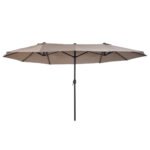 Patio Umbrella 15ft Double-Sided Outdoor Market Extra Large Umbrella with Crank Handle for Backyard, Light Blue