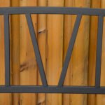 50" Outdoor Bench, Metal Garden Bench with V-Shaped Pattern Backrest, Porch Bench with Slatted Seat for Park, Yard, Lawn, Black - Image 7