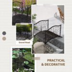 4’ Metal Arch Backyard Garden Bridge with Safety Siderails, Delicate Scrollwork, & Easy Assembly, Black Bronze - Image 6