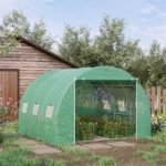 10' x 10' x 7' Walk-in Tunnel Greenhouse with High-Quality Transparent PE Cover, Zipper Doors & Windows - Image 2