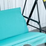 3-Seat Outdoor Patio Swing Chair with Removable Cushion, Steel Frame Stand and Adjustable Tilt Canopy for Patio, Garden, Poolside, Balcony, Backyard, Green - Image 7