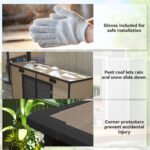 Plastic Outdoor Storage Shed with Floor with Lockable Doors, Air Vents, 8' x 4', Light Brown - Image 8