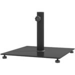 Square Patio Umbrella Base, 29 lbs Metal Umbrella Stand Base with Adjustable Foot Pads, Heavy Duty Patio Umbrella Holder for 1.5"/1.9" Umbrella Poles for Outdoor, Lawn, Poolside