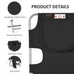 Tanning Chair with Face Hole, 5-Level Adjustable Outdoor Chaise Lounge Chair with Pillow for Beach, Pool, Black - Image 6