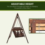 2-Seat Outdoor Swing Chair with Stand and Side Tables for Garden, Poolside, Backyard, Carbonized - Image 5