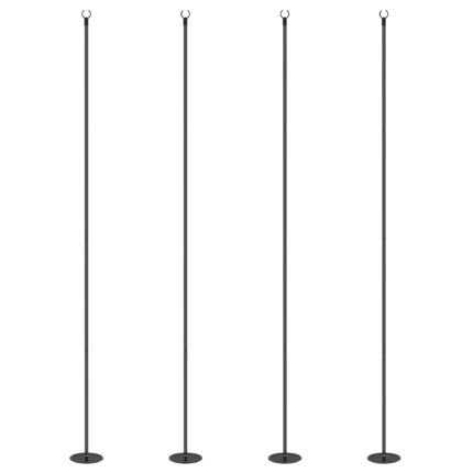 4 Pack of 10' String Light Poles with Steel Hanging Lighting Stand