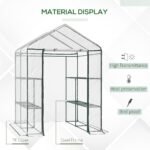 5' x 5' x 6' Mini Walk-in Greenhouse Kit, Portable Green House with 3 Tier Shelves, Roll-Up Door, and Weatherized Plastic Cover for Backyard Garden, Clear - Image 4