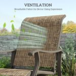 Outdoor Glider Chair Patio Glider Swing Chair with Mesh Seat, Steel Frame for Backyard, Garden, Porch, Light Mixed Brown - Image 5