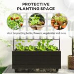 Raised Garden Bed with Trellis and Wheels, Outdoor Planter Wooden Elevated Garden Bed for Garden, Patio, Balcony - Image 4