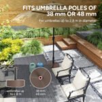 Round Patio Umbrella Base Holder, Heavy Duty Outdoor Umbrella Stand Base, Filled Up to 44lbs with Stand or 40lbs with Water for Garden, Poolside - Image 5