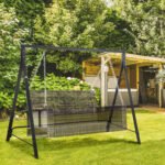 Metal Porch Swing Stand, Heavy Duty Swing Frame, Hanging Chair Stand Only, 528 LBS Weight Capacity, for Backyard, Patio, Lawn, Playground, Black - Image 2