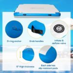 10 x 7ft Water Inflatable Floating Dock, Inflatable Platform Island, Large Floating Mat Raft with Air Pump & Backpack, for Pool, Beach, Ocean, White - Image 4