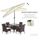 9 ft Cantilever Umbrella with Push Button Tilt and Crank Tassles and 8 Ribs Shade Umbrellas for Garden - Image 4
