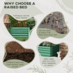 Galvanized Raised Garden Bed, Steel Outdoor Planters with Reinforced Rods, 71" x 36" x 23", Light Green - Image 6