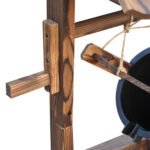 Outdoor Wooden Wishing Well Fountain with Adjustable Water Flow Rate, Rustic Waterfall Fountain, Carbonized Finish - Image 7