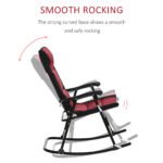 2 Piece Outdoor Patio Furniture Set with 2 Folding Padded Rocking Chairs, Bistro Style for Porch, Camping, Balcony, Red - Image 7