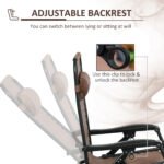 2 Outdoor Rocking Chairs Foldable Reclining Zero Gravity Lounge Rockers w/ Pillow Cup & Phone Holder, Brown - Image 7