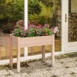 34'' Raised Garden Bed, Elevated Wooden Planter Box DIY Paint with Holes for Vegetables, Herb and Flowers Backyard Use - Image 2