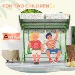 Kids Patio Swing Chair with Adjustable Canopy, Safety Belt for Patio, Garden, Poolside, Balcony, Green - Image 7