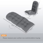 Adirondack Chair Cushions Set of 2, Tufted High Back Patio Non-Slip Cushions for Adirondack Chairs, Gray - Image 3
